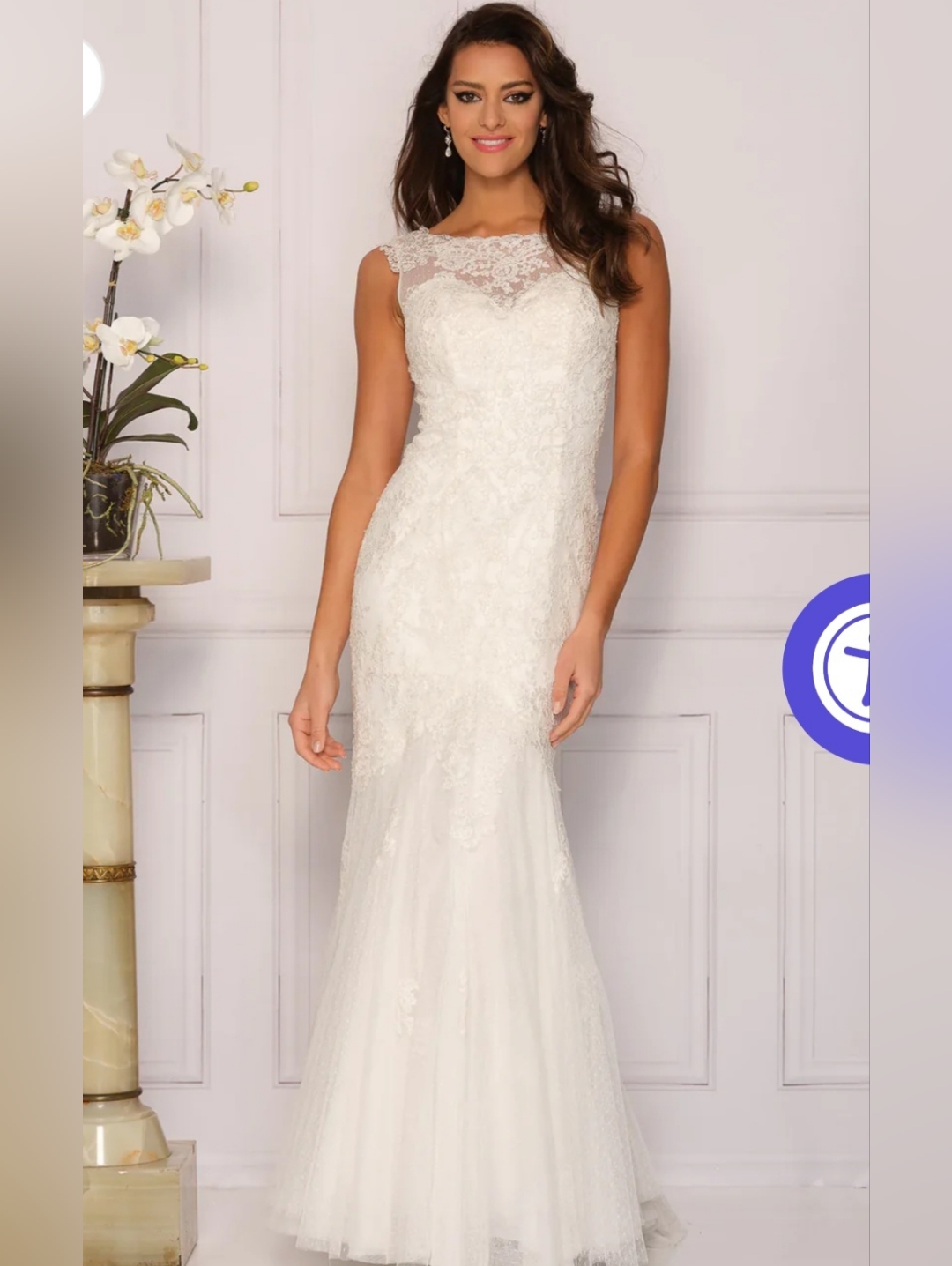 Nwt Lace Illusion Back Mermaid Bridal Gown - Ivory Boho Ethereal Romantic